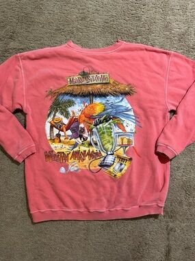 Margaritavilla Jimmy Buffet Size XL Crewneck Sweatshirt Coral Wastin’ Away Again